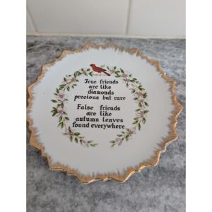 Vintage Decorative Gold Trimmed True Friends Wall Hanging Plate